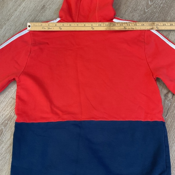 Adidas - Red & Blue Hooded Sweatshirt - Youth Medium 10-12 - Picture 6 of 13